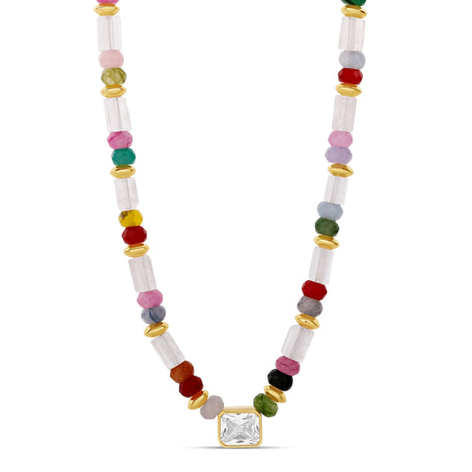 Confetti Gem Stone Necklace