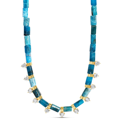 Aqua Jade Spike Necklace