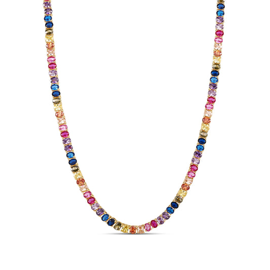 Collar de tenis ovalado arcoíris