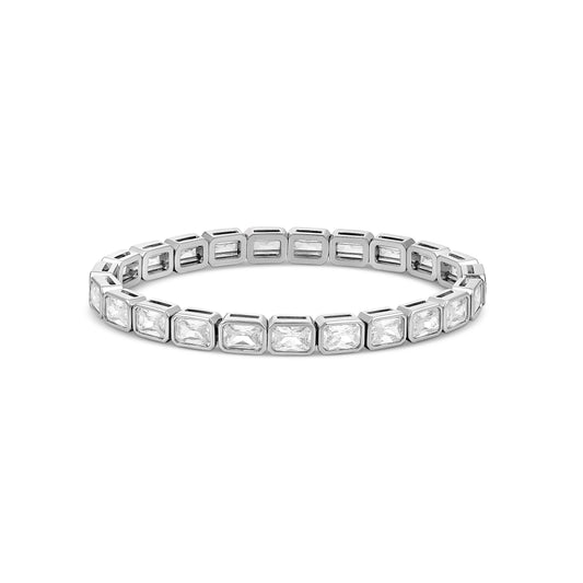 Side On Side Baguette Stretchy Bracelet