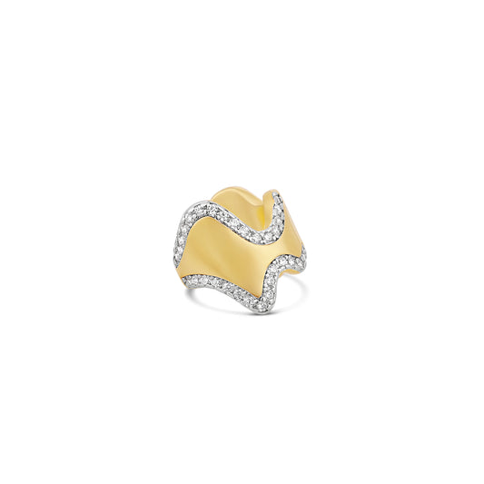 Sculpted Wave Cz EarCuff