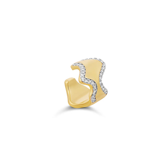 Sculpted Wave Cz EarCuff