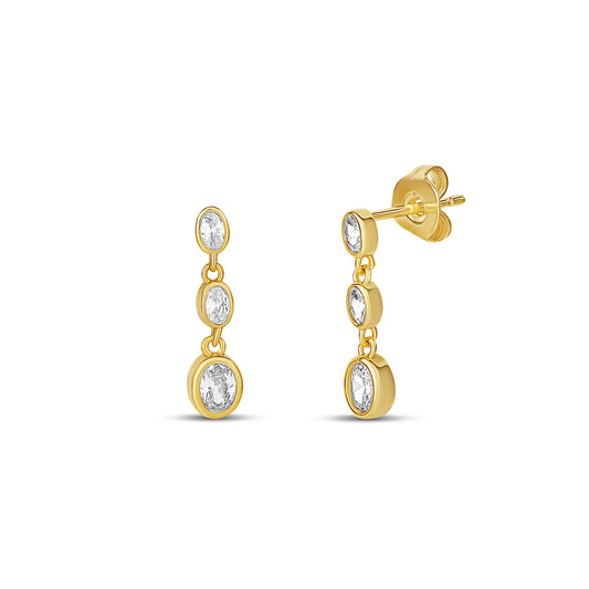 Mini Trio Oval Drop Earrings