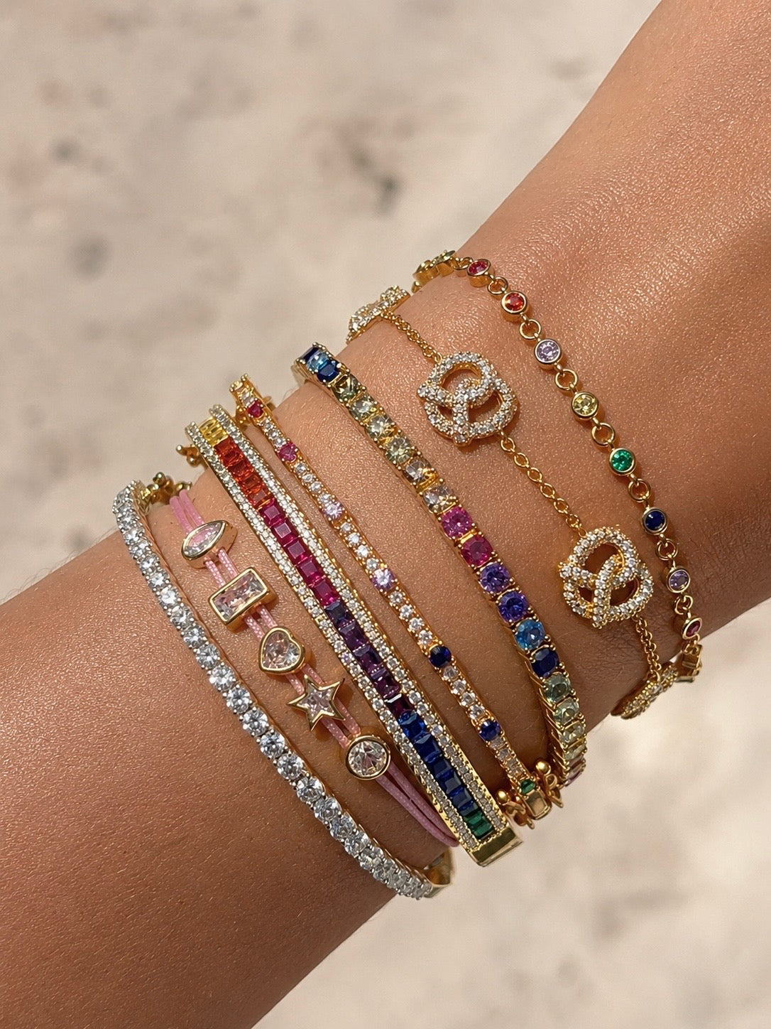 MultiShape Bezel String Bracelet