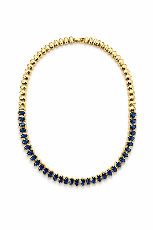 Vivianne Oval Bezel Tennis Necklace