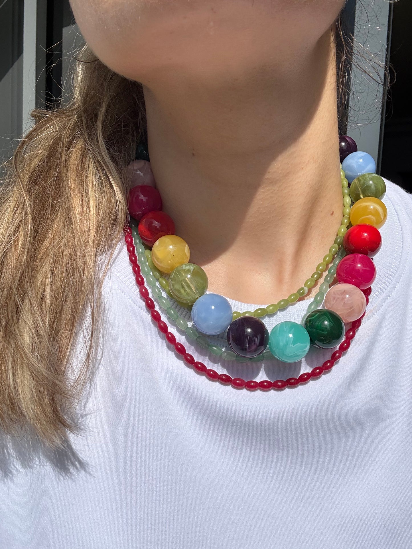 Pebble Beaded Necklaces