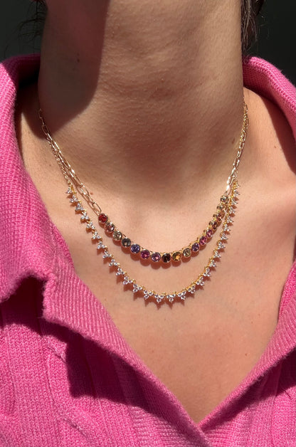 Collar con clip de papel y bisel de caramelo