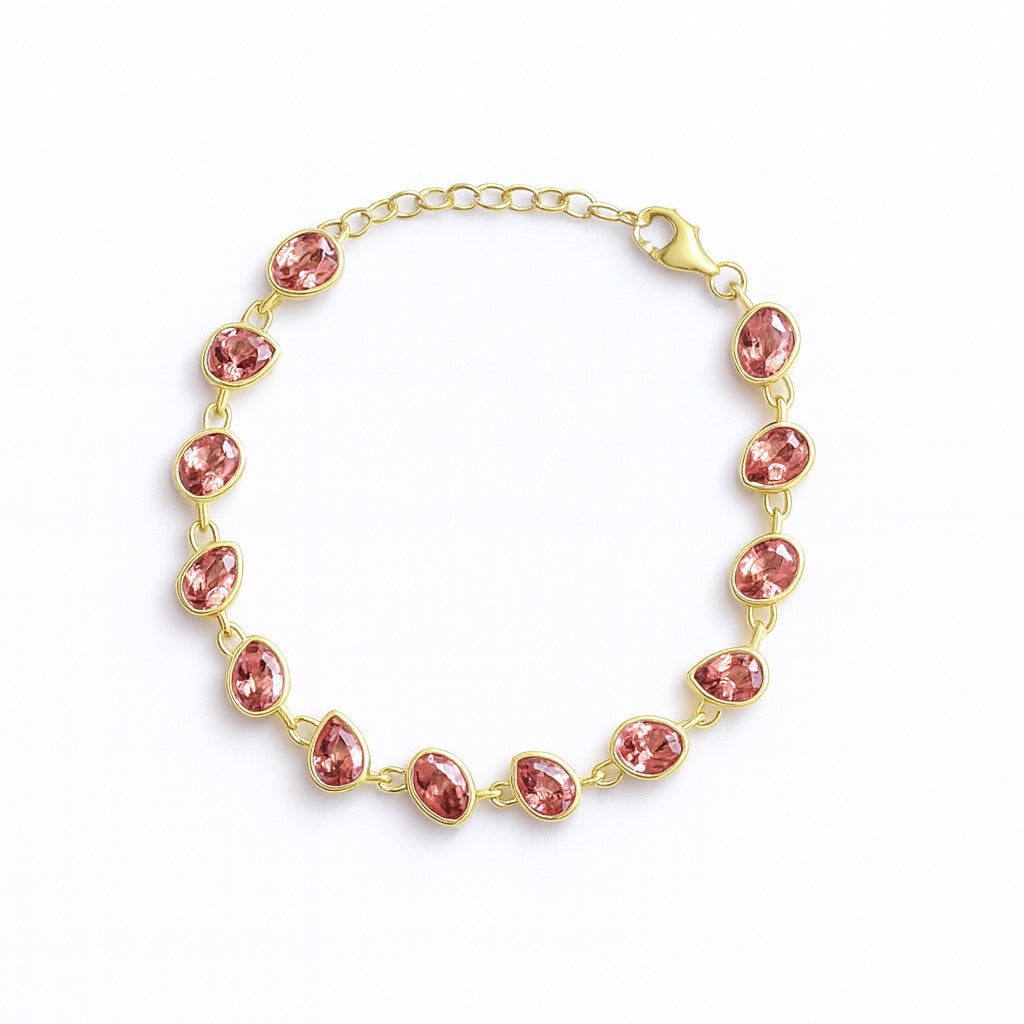 Pulsera de tenis ovalada arcoíris