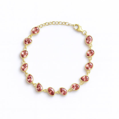 Pulsera de tenis ovalada arcoíris