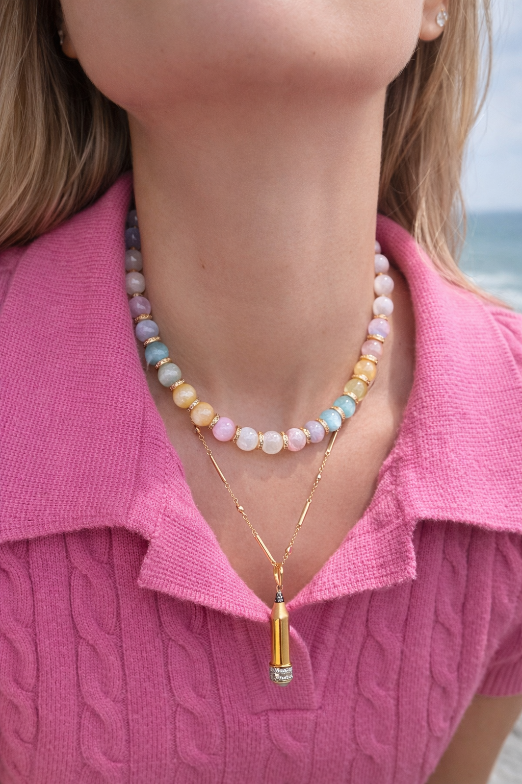 Unicorn Tiger Eye Beaded Necklace