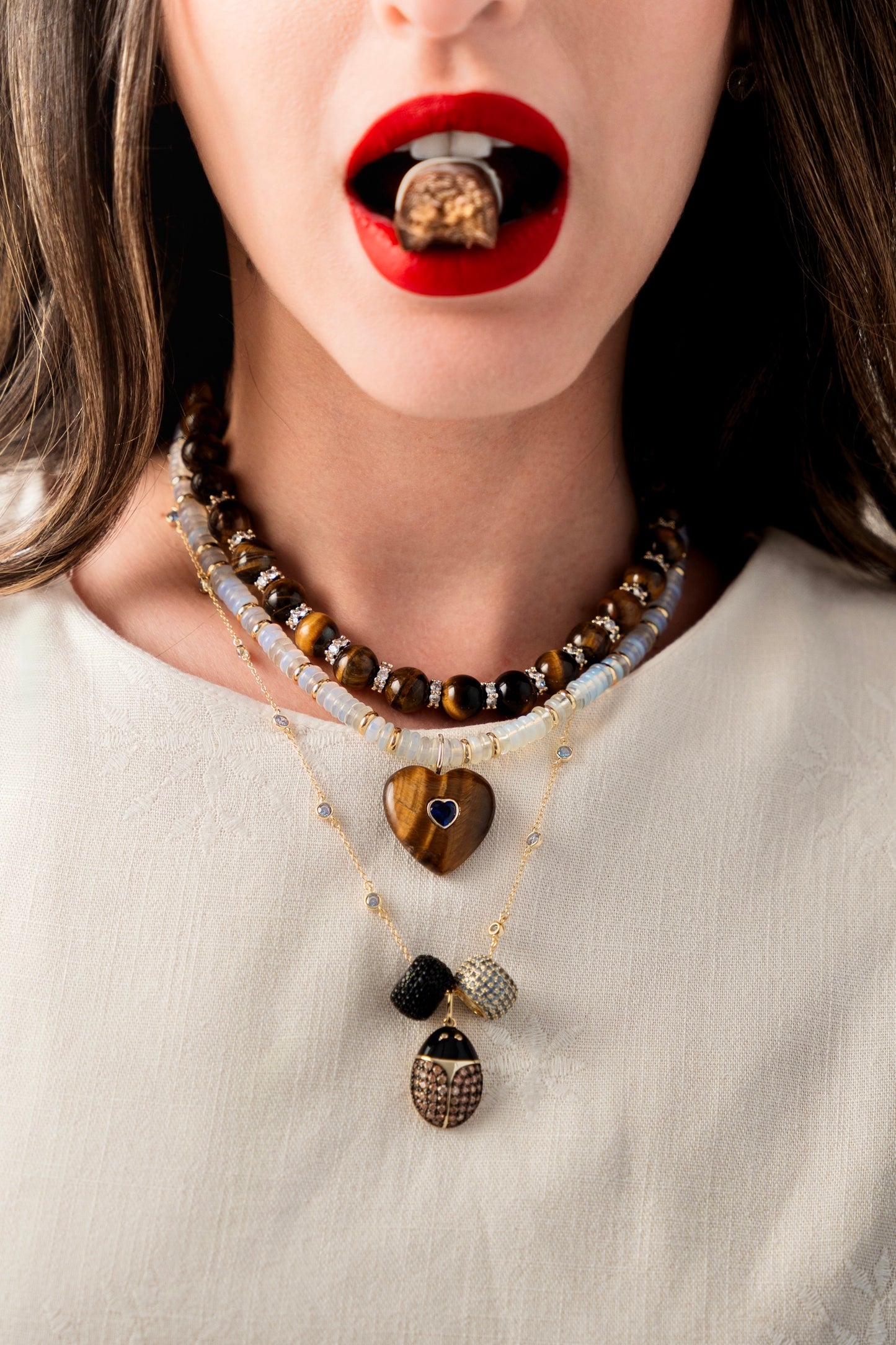 Collar de Bolas Ojo de Tigre