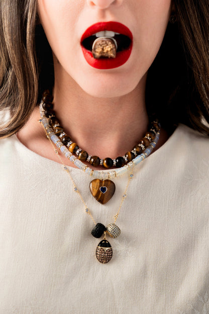 Collar de Bolas Ojo de Tigre