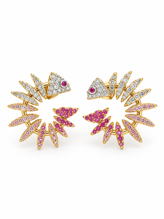 Pavé Fishbone Earrings