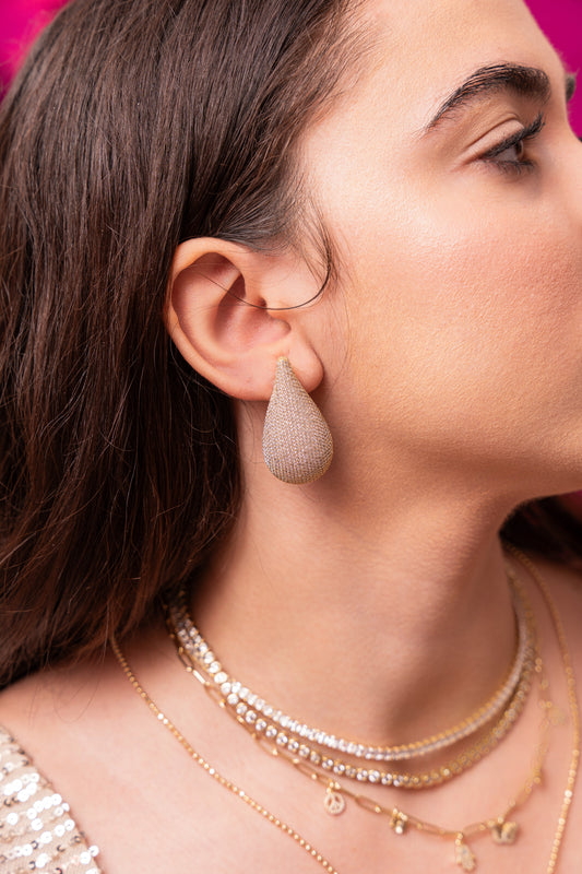 Pendientes con gotas brillantes pavé