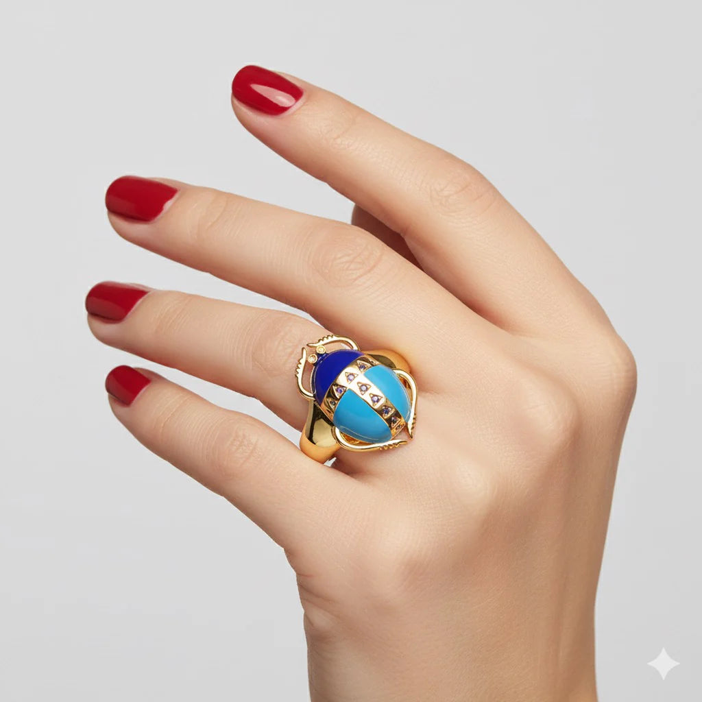 Anillo Enamel de Escarabajo