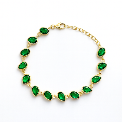 Pulsera de tenis ovalada arcoíris