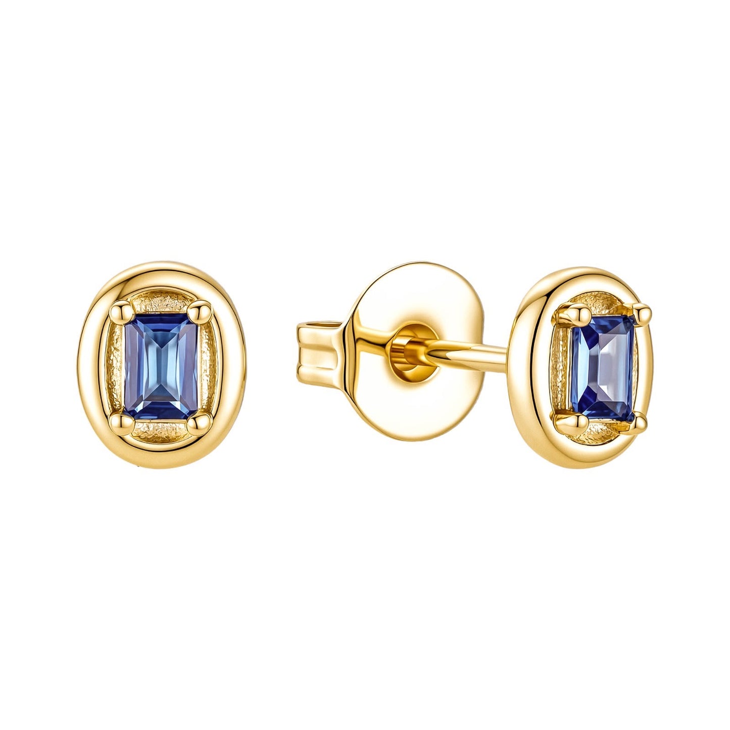 Oval Bezel Mini Studs
