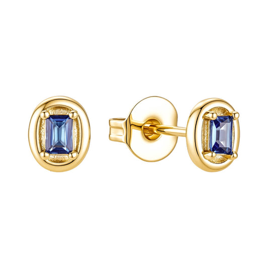 Oval Bezel Mini Studs