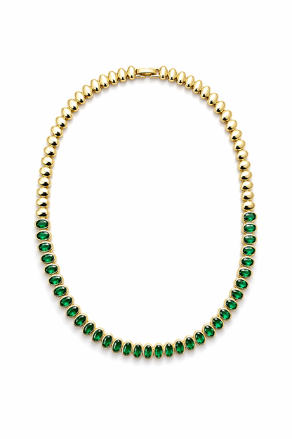 Vivianne Oval Bezel Tennis Necklace