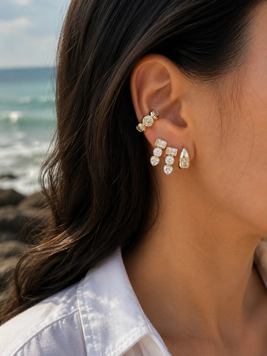 Round Bezel Ear Cuff