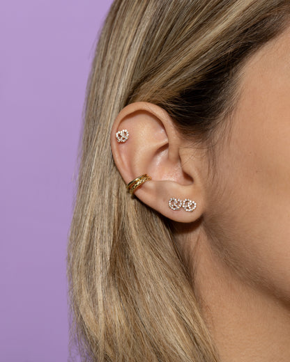 14k Gold - Pretzel Mini Studs