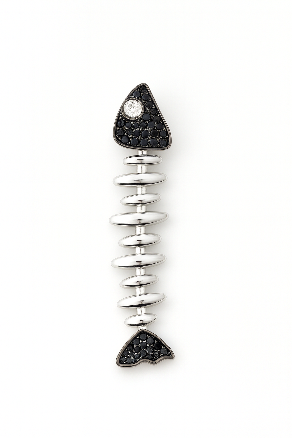 Black on Black Long Fishbone Charm
