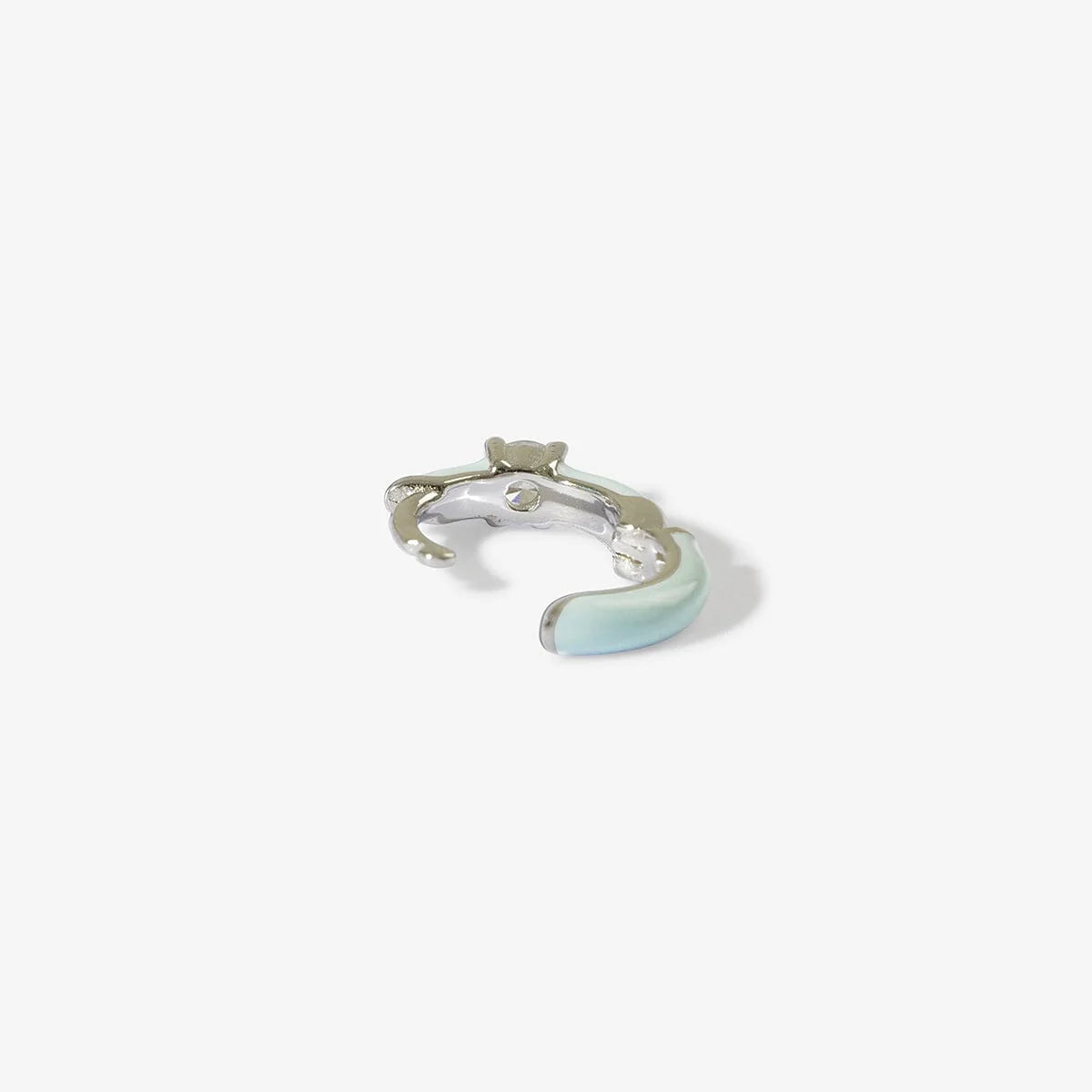 Burton Pastel Enamel Stone Huggies - Silver