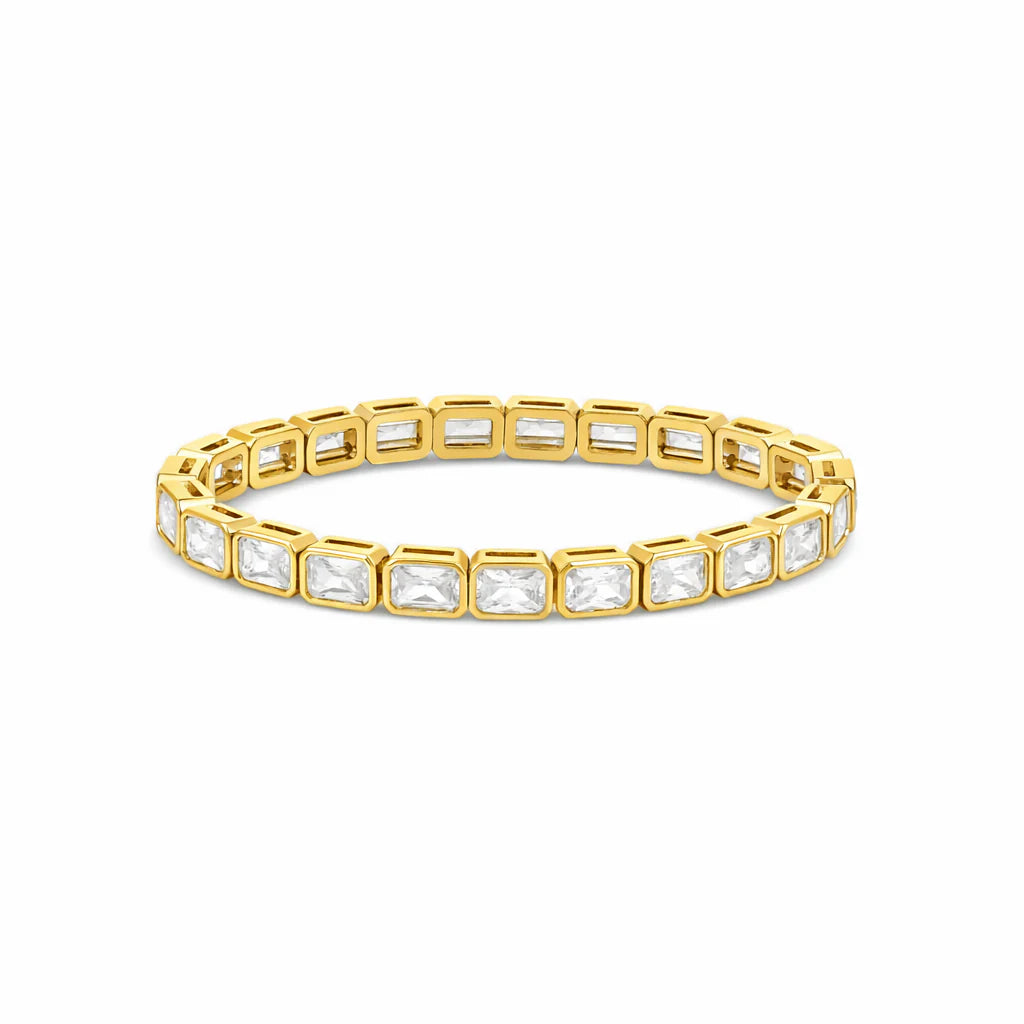 Side On Side Baguette Stretchy Bracelet