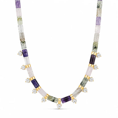 Amethyst Jade Spike Necklace