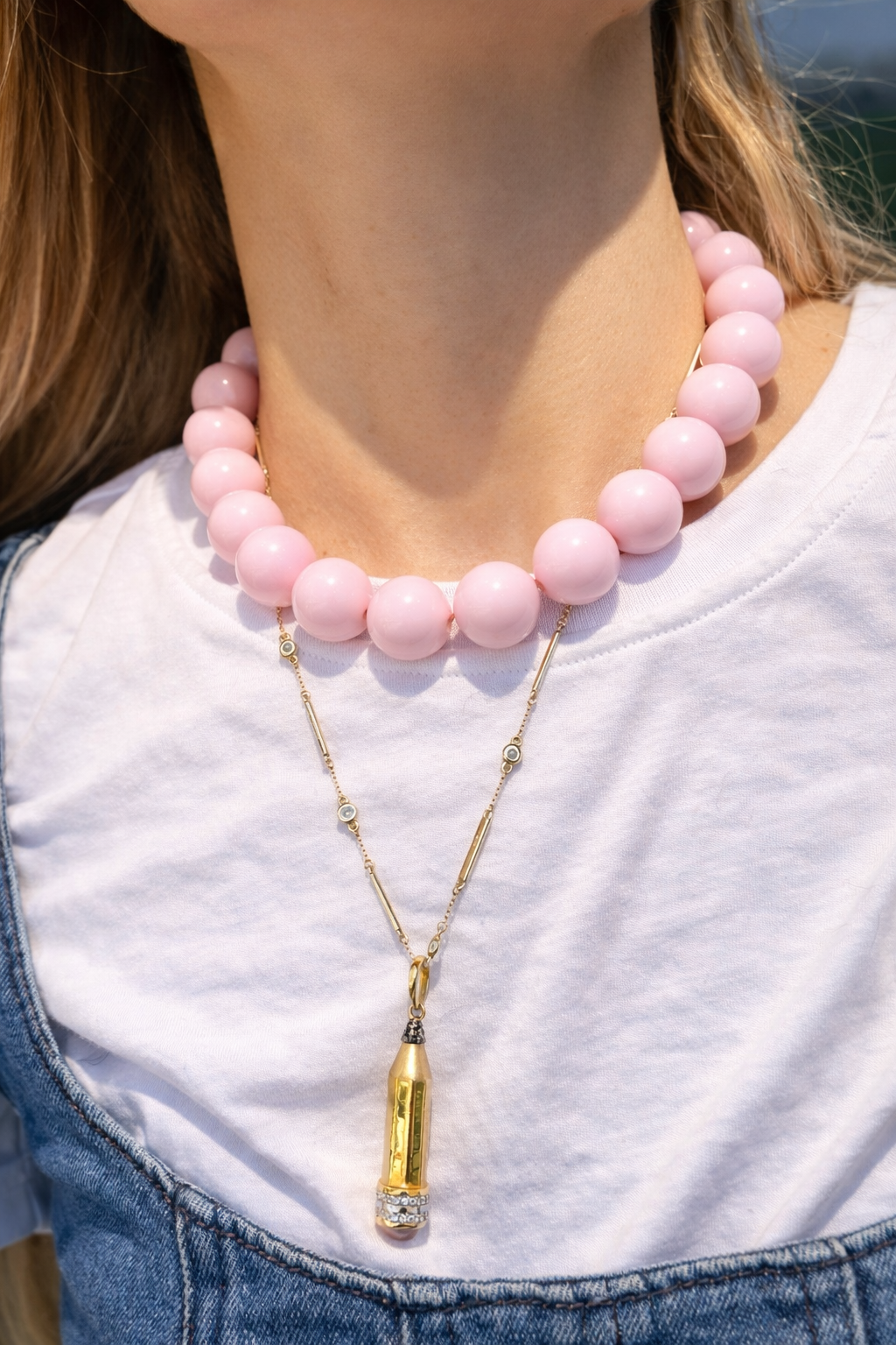 Bubblegum Beaded Statement Necklace