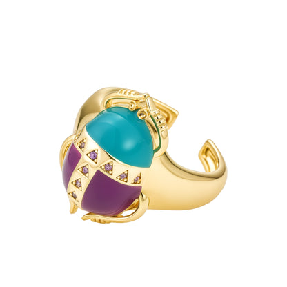 Anillo Enamel de Escarabajo