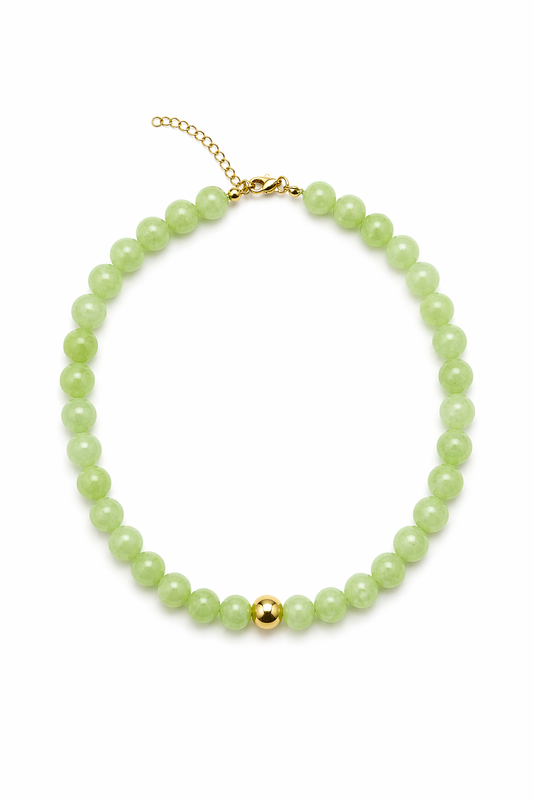 Collar de kiwi con cuentas