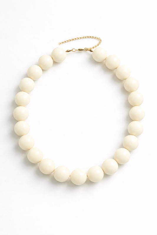 Vanilla Beaded Statement Necklace