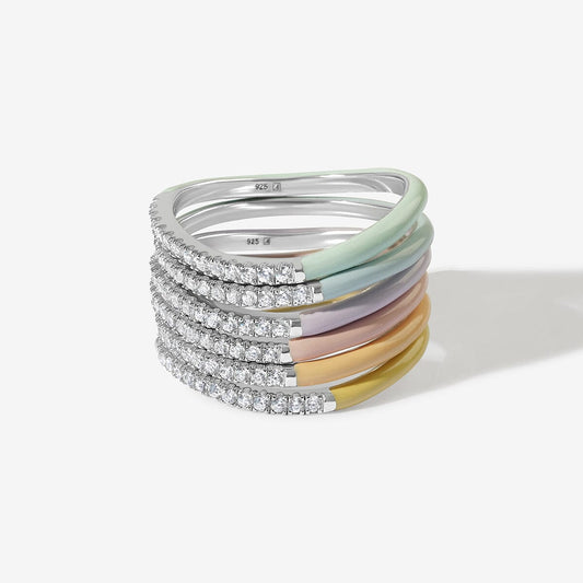Egor Pastel Enamel Wave Ring - Gold
