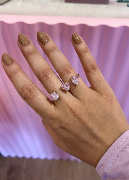 3 Stone Double Finger Ring