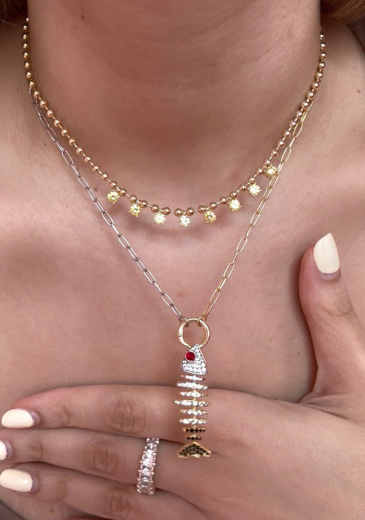 Collar de baño con flecos amarillos