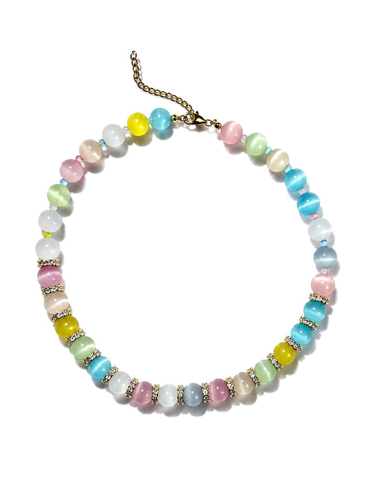 Unicorn Tiger Eye Beaded Necklace
