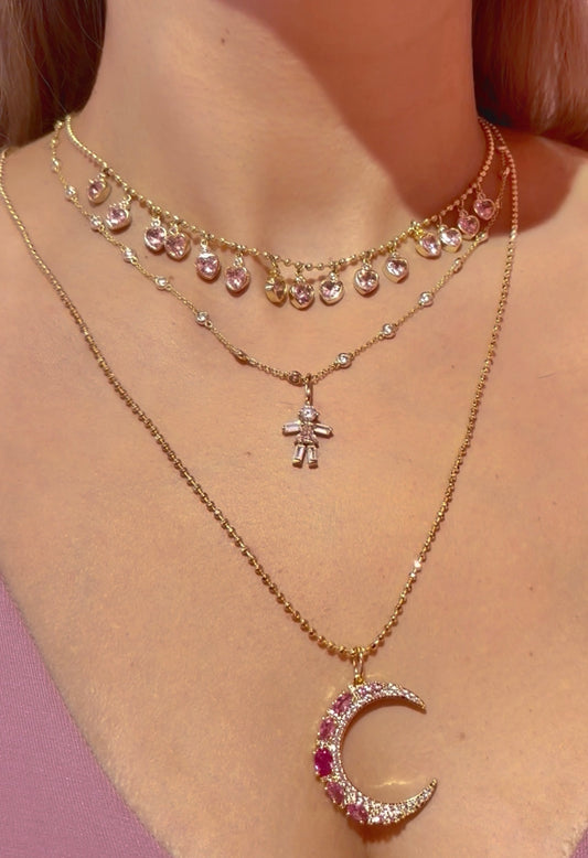 Cadena de bolas con corte de diamante