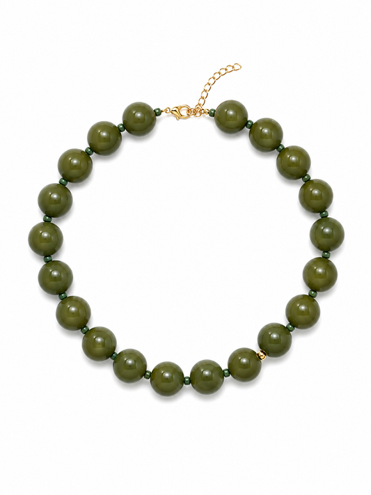 Olive Beaded Necklace 🫒