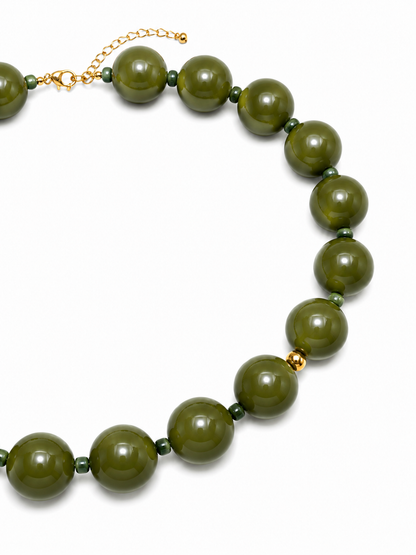 Olive Beaded Necklace 🫒