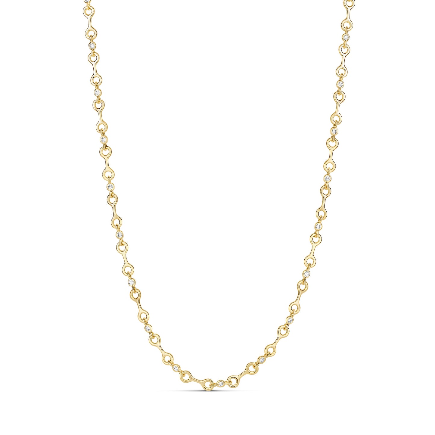 Bone Bezel Link Necklace