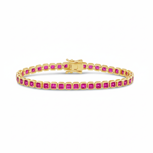 Pulsera tenis cuadrado de color 4mm