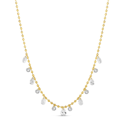 Sparkling Dangle Briolette Necklace