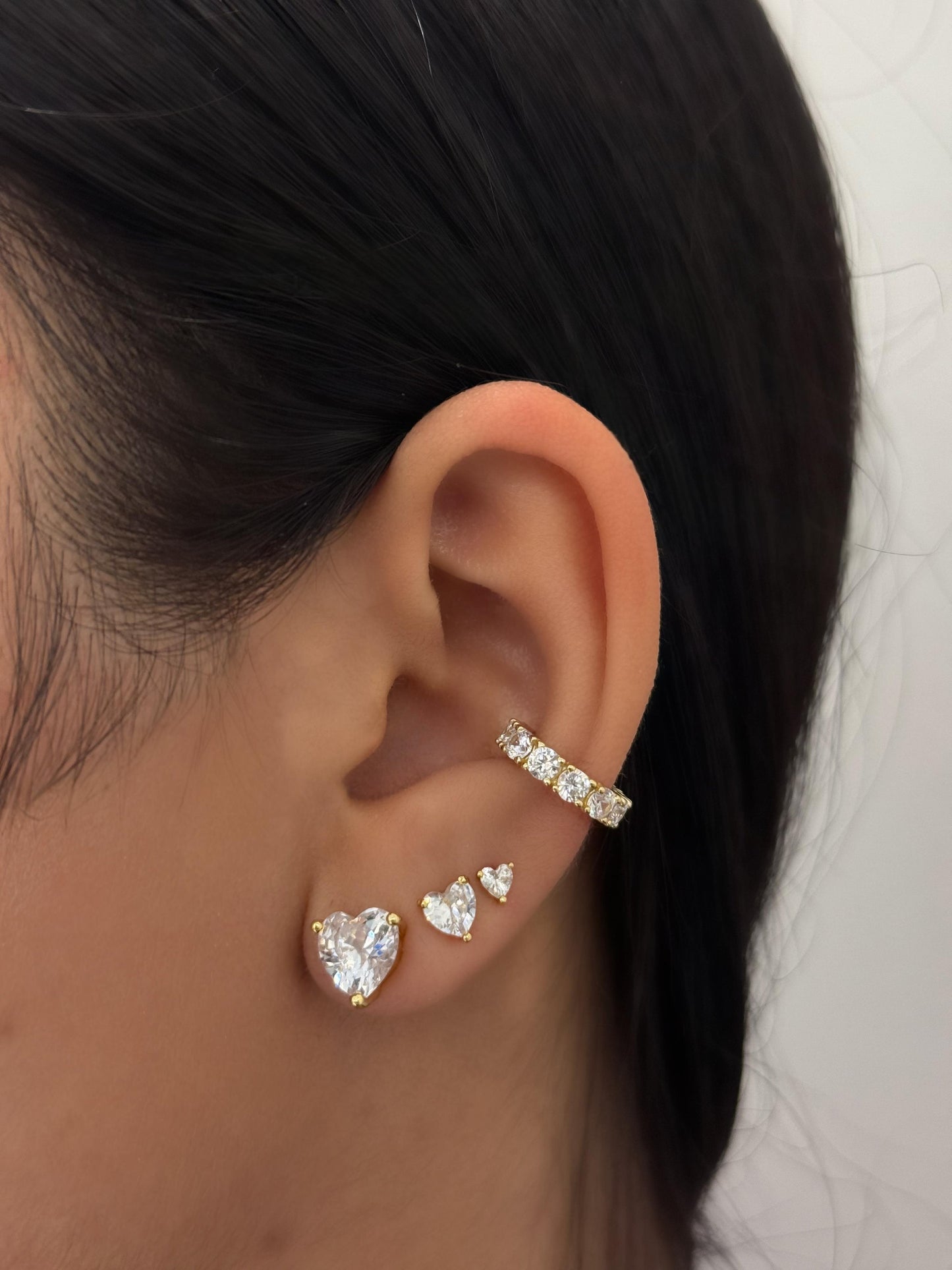 Aretes como diamante en forma de corazón