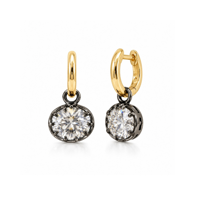 Hailey Solitaire Huggie Earrings