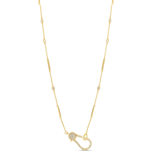 Pavé Hook Bar Chain Necklace