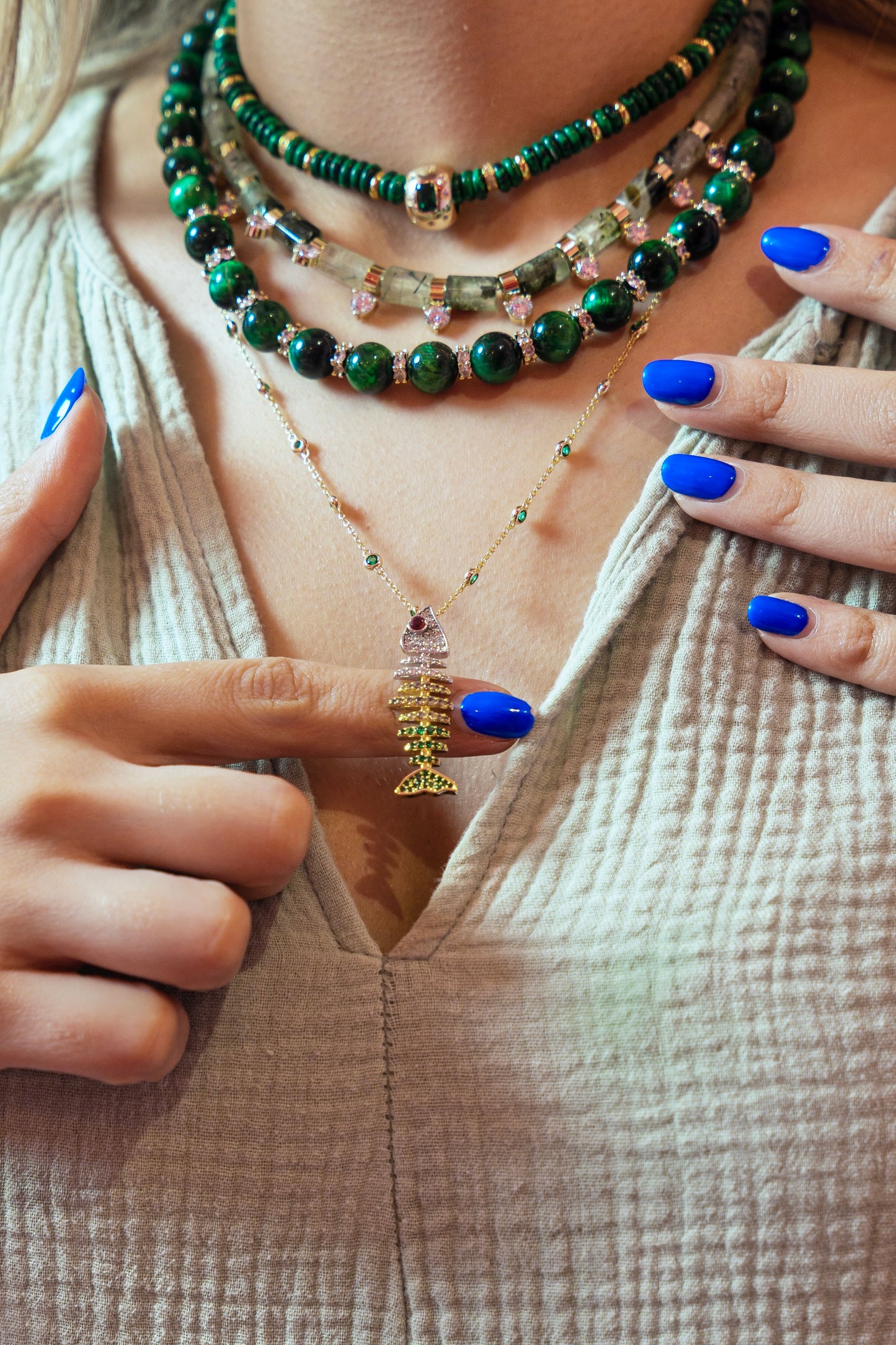 Collar de Bolas ojo de Tigre