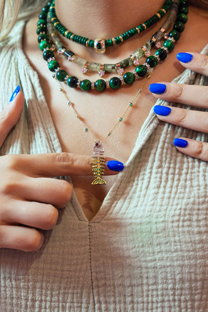 Collar de Bolas ojo de Tigre