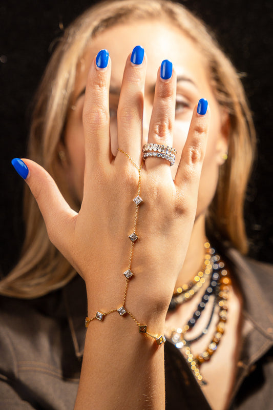 Cadena de mano con corte de bisel cuadrado