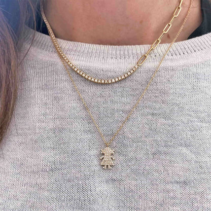 14k Gold Diamond Boy or Girl Charm